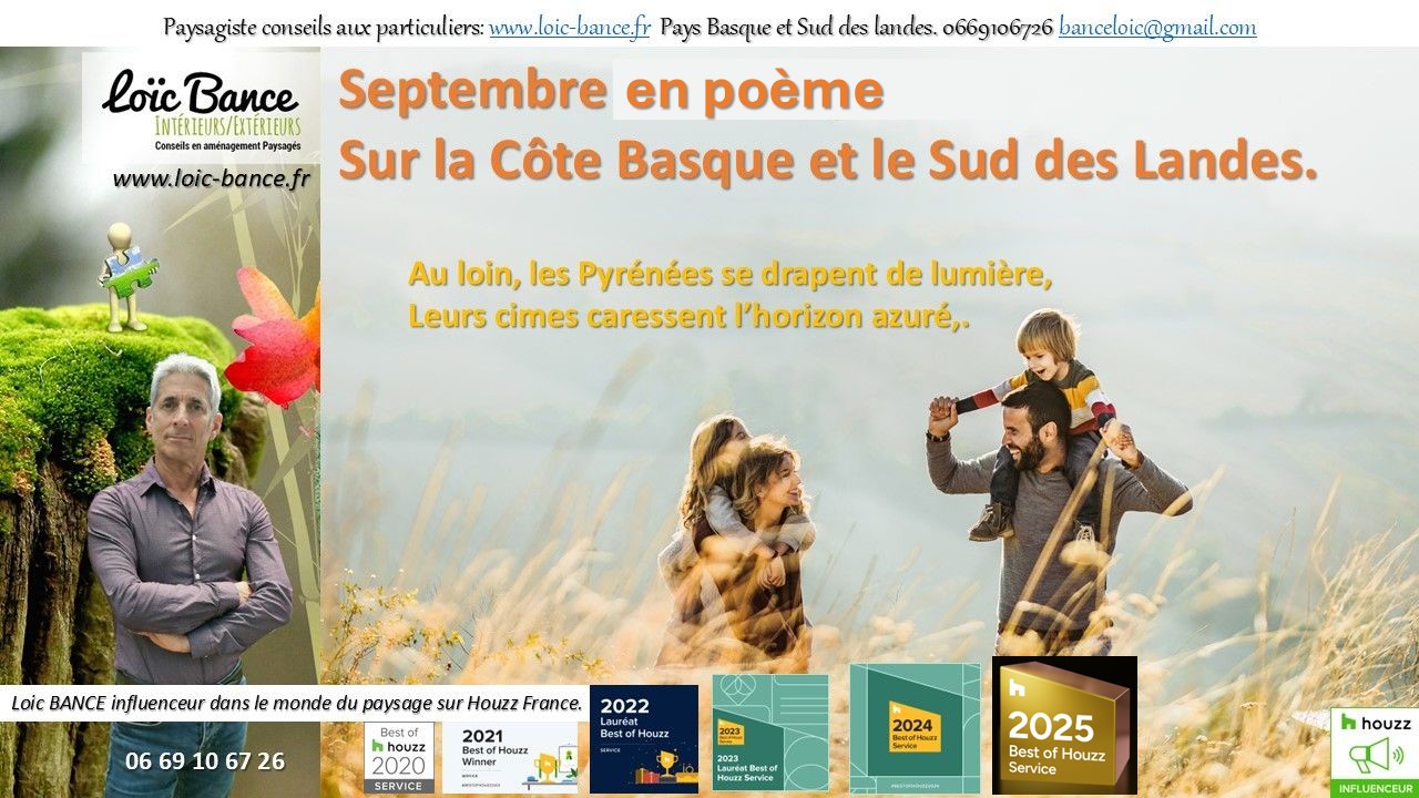 Poème de Septembre des paysages de la Côte Basque et des Landes.